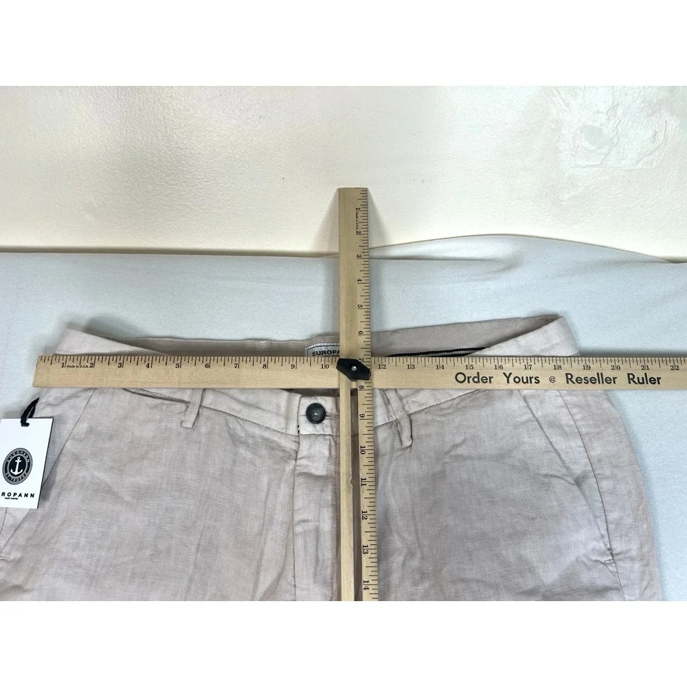 Europann Men's Dylan 100% Linen‎ Pant Trouser Pale Size US 40